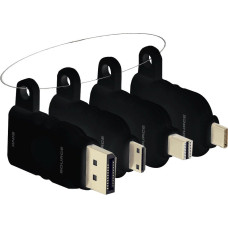 Vision Adapter AV Vision VISION Professional installationstauglicher Multi-Adapter-Schlusselring - 30 JAHRE GARANTIE - vier Adapter: Mini-DisplayPort zu HDMI / DisplayPort zu HDMI / Mini-HDMI zu HDMI / USB-C zu HDMI - 4K - mDP (M) / DP (M) / USB-C (M) / m