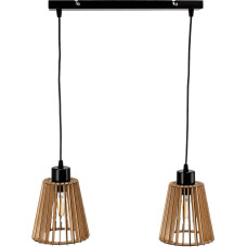 Orno Lampa wisząca Orno DELOS 2P E27, lampa wisząca, max. 2x60W, czarna, drewno