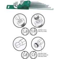 Jonnesway Zestaw kluczy imbusowych hex typ L 1,5-10mm z kulką 9szt. (H06SA109S)