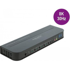 Delock DP 1.4 KVM Switch - 8K 30Hz mit SB 3.2 Gen 1 (schwarz)