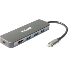 D-Link DUB-2333 (silber, USB-A, USB-C, HDMI)