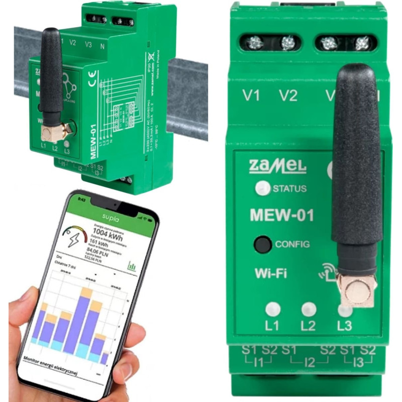 Zamel MONITOR ENERGII ELEKTRYCZNEJ MEW-01/MRP TRÓJFAZOWY ZAMEL