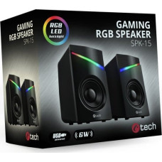 C-Tech Głośniki komputerowe C-Tech C-TECH reproduktory SPK-15, 2.0, RGB, černá