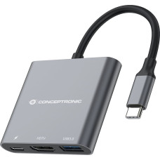 Conceptronic Adapter USB Conceptronic CONCEPTRONIC Adapter USB-C -> HDMI,2xUSB3.0,PD,SD   0.15m