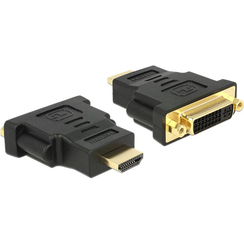 Delock Adapter AV Delock HDMI - DVI-I czarny (65467)