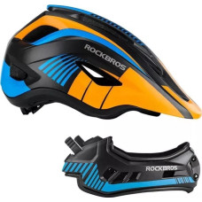 Rockbros Kask rowerowy Rockbros TT-32SOBL-M dziecięcy z odpinaną szczęką rozmiar M - czarno-pomarańczowy