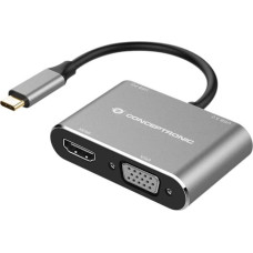 Conceptronic Adapter AV Conceptronic CONCEPTRONIC Dock USB-C->HDMI,VGA,USB3.0,100WPD     0.15m gr