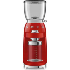 Smeg Młynek do kawy Smeg Smeg CGF11RDEU mlýnek na kávu, 150 W, nastavitelná hrubost, nerezový mlýnek, nádoba z tritanu, červený