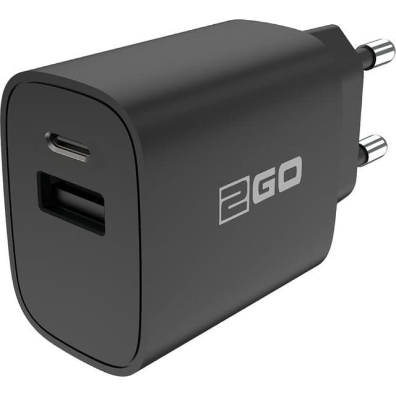 2GO Ładowarka 2GO 2GO Ladegerät 20W 2-Port 1x USB-A u. 1x USB-C    schwarz