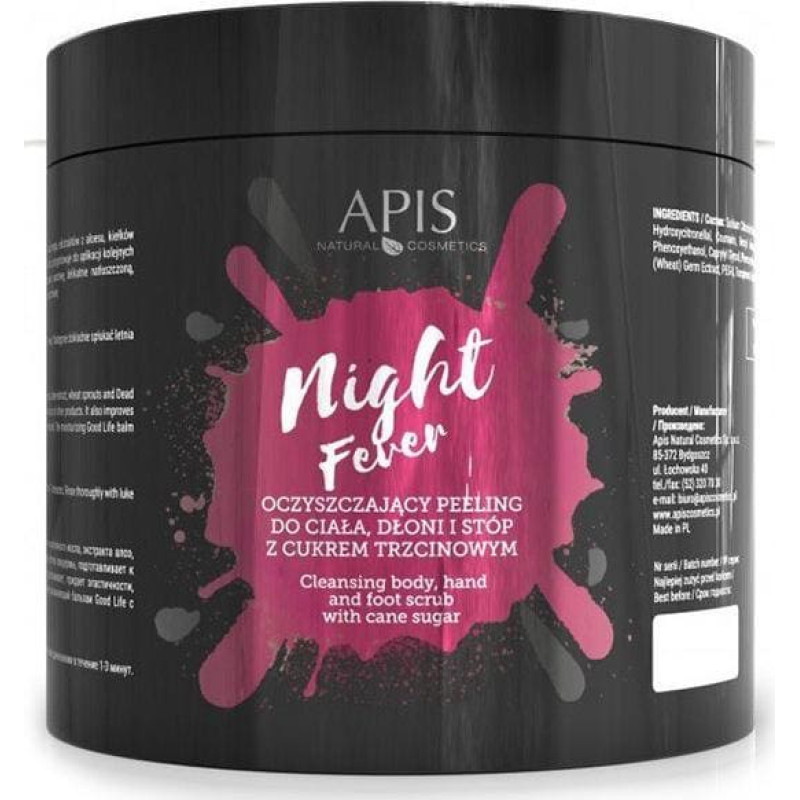 Apis APIS NIGHT FEVER OCZYSZCZAJĄCY PEELING DO CIAŁA, DŁONI I STÓP, 700 G