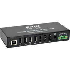 Eaton HUB USB Eaton Eaton Tripp Lite series 7-Port Rugged Industrial USB 2.0 Hi-Speed Hub w 15KV ESD Immunity Metal Mountable - Hub - 7 x USB 2.0 - an DIN-Schiene montierbar, wandmontierbar