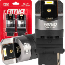 Amio Żarówki led full canbus pro series p27w t25 2x1860smd białe 12v 24v amio-03597