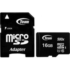 Teamgroup Karta TeamGroup 500x MicroSDHC 16 GB Class 10 UHS-I  (TUSDH16GCL10U03)