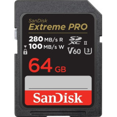 Sandisk Karta SanDisk SanDisk SDXC 64GB Extreme Pro 280/100 MB/s V60 UHS-II