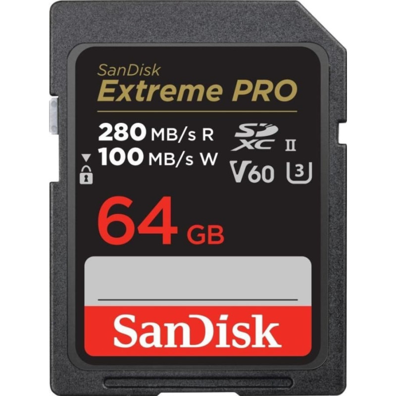 Sandisk Karta SanDisk SanDisk SDXC 64GB Extreme Pro 280/100 MB/s V60 UHS-II