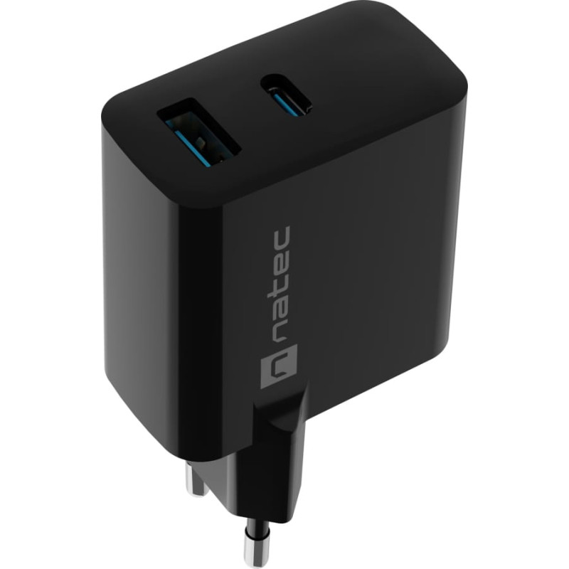 Natec Ładowarka Natec ŁADOWARKA SIECIOWA NATEC RIBERA GAN 1X USB-A + 1X USB-C 45W CZARNA