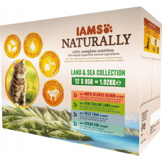 Iams IAMS Naturally Adult zestaw smaków morskch i mięsnych 12x85g kot