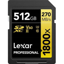 Lexar Karta Lexar Lexar SDXC 512GB Professional 1800x UHS-II U3 ( 180/270 MB/s )