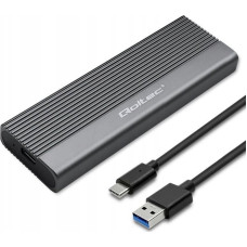 Qoltec Kieszeń Qoltec Obudowa | kieszeń na dysk SSD M.2 | SATA | NGFF | USB-C | Super speed 6Gb/s | 2TB | Szara