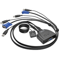 Eaton Przełącznik Eaton Eaton Tripp Lite series 2-Port USB/VGA Cable KVM Switch with Cables and USB Peripheral Sharing - KVM-/USB-Switch - 2 x KVM / USB - 1 lokaler Benutzer - Desktop