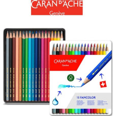 Caran D`arche Kredki CARAN D'ACHE Fancolor, metalowe pudełko, 18 szt.