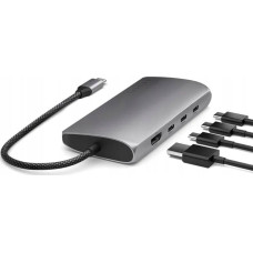 Satechi HUB USB Satechi Adapter Satechi USB-C Multiport 8K USB-C / USB-C, HDMI, 3xUSB-A 3.2 Gen 2 10Gbps, USB-A 3.2 Gen 1 5Gbps, SD/TF space gray