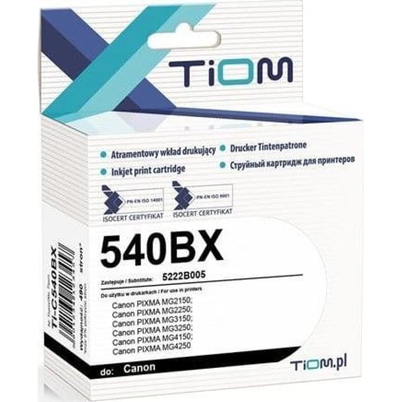 Tiom Tusz Tiom Tusz Tiom do Canon 540BX | 5222B005 | 15ml | black