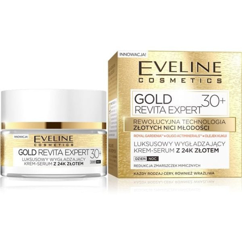 Eveline Gold Revita Expert 30+ Krem-serum wygładzający na dzień i noc 50ml