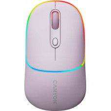 Canyon Mysz Canyon CANYON MW-22, 2 in 1 Wireless optical mouse with 4 buttons,Silent switch for right/left keys,DPI 800/1200/1600, 2 mode(BT/ 2.4GHz), 650mAh Li-poly battery,RGB backlight,Pearl rose, cable length 0.8m, 110*62*34.2mm, 0.085kg