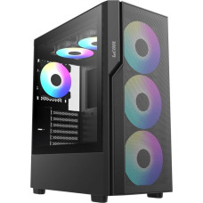 1Stcool Obudowa 1stCOOL 1stCOOL skříň GAMER 5, Mid tower, AU, USB 3.0, USB-C, 2x 140 ARGB Fan, 1x 120 ARGB Fan, bez zdroje, černá