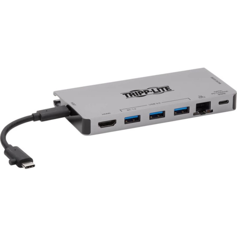 Eaton Stacja/replikator Eaton Stacja dokujšca USB-C 4K HDMI, USB 3.2 Gen 1, koncentrator USB-A, GbE, karta pamięci, ładowanie PD 100 W, odłšczany przewód U442-DOCK5D-GY