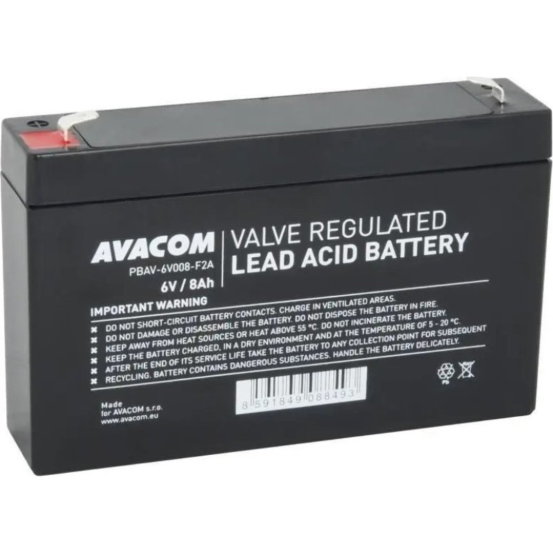 Avacom AVACOM baterie 6V 8Ah F2 (PBAV-6V008-F2A)