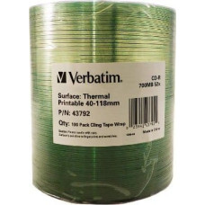 Verbatim CD-R Verbatim 700MB 52x Thermal Printable No ID Brand (Wrap 100)