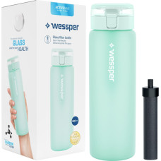 Wessper Butelka szklana na wodę WESSPER ActiveMax 680ml miętowa