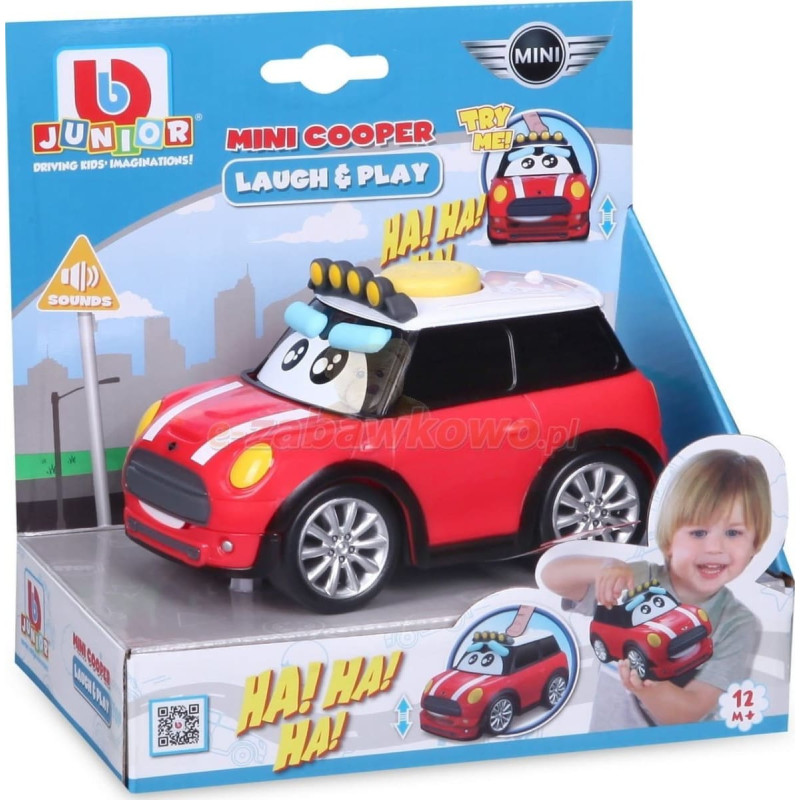 Bburago Bburago junior 81205 Mini Cooper śmijące się autko, czerwone