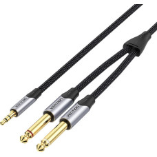 Vention Kabel Vention Kabel mini jack 3.5 mm do 2x jack 6.5 mm Vention BARHG 1.5m (szary)