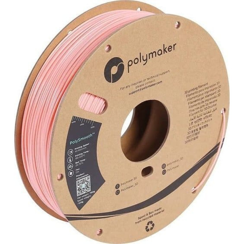 Poly Filament Polymaker PolySmooth PVB 1,75mm, 0,75kg - Pink}