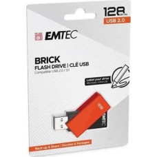 Emtec Pendrive Emtec Emtec C350 Brick pamięć USB 128 GB USB Typu-A 2.0 Czarny, Pomarańczowy