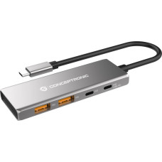 Conceptronic Adapter AV Conceptronic CONCEPTRONIC Dock USB-C->2xUSB-C,2xUSB-A,100WPD o.N.0.25m gr