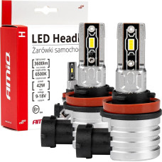 Amio Żarówki samochodowe led seria h-mini h8 h9 h11 h16 6500k canbus amio-03333