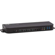 Eaton Przełącznik Eaton Eaton Tripp Lite series 4-Port DisplayPort KVM with Dual Console Ports (DP and HDMI), 4K 60Hz 4:4:4, DP1.4 with IR Remote - KVM-/Audio-/USB-Switch - 4 x KVM/Audio/USB - 1 lokaler Benutzer - Desktop