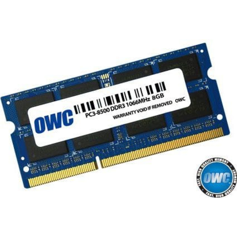 OWC Pamięć do laptopa OWC SODIMM, DDR3, 8 GB, 1066 MHz, CL7 (OWC8566DDR3S8GB)