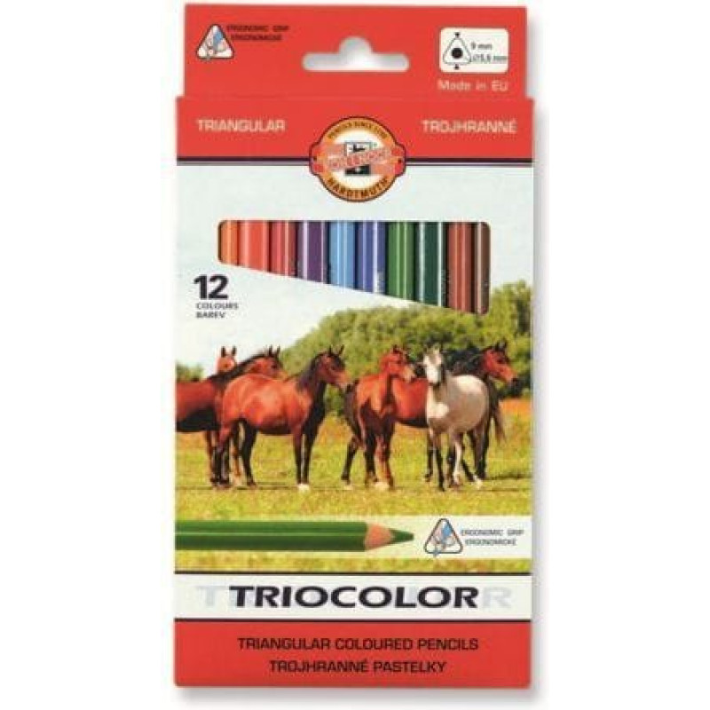 Koh I Noor Kredki Triocolor 12 kolorĂłw