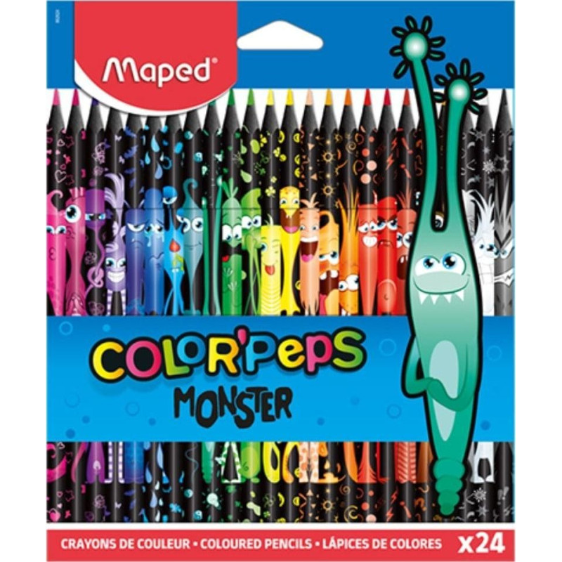 Maped Kredki Colorpeps Monster trójkątne 24 kolory