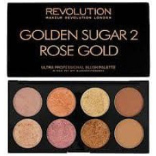 Makeup Revolution Ultra Blush Palette 8 Zestaw do konturowania twarzy Golden Sugar 2 Rose Gold 13g