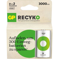 GP 1x2 GP ReCyko NiMH Akkus D Mono 3000 mAH, ready to use