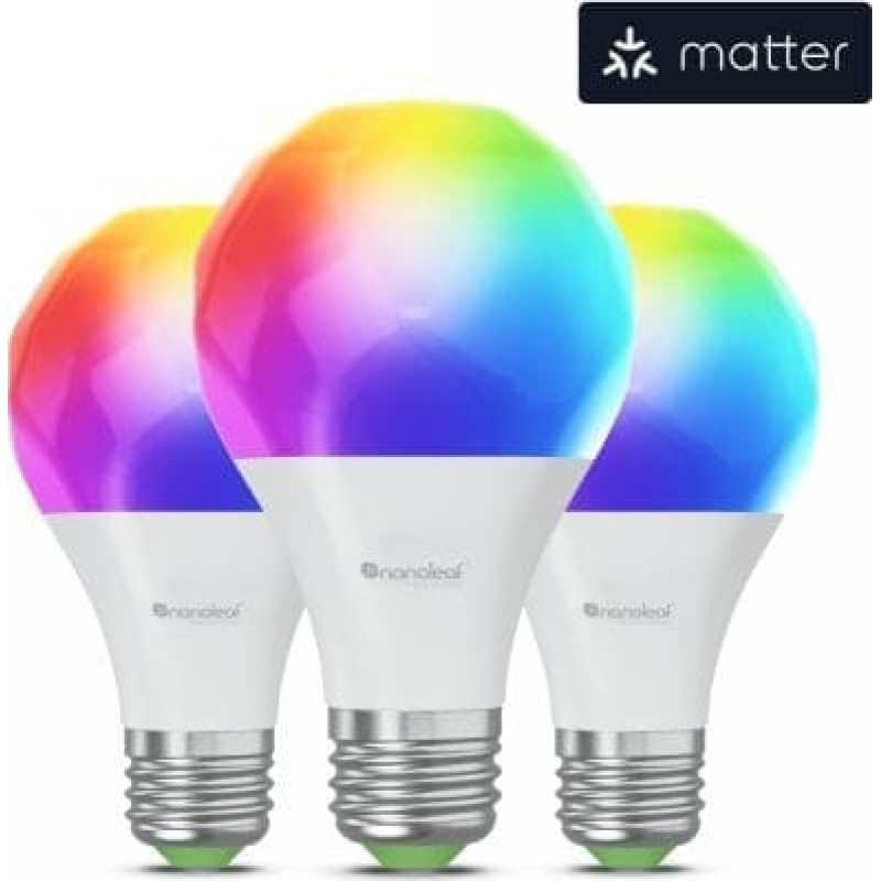 Nanoleaf Nanoleaf Essentials Smart Bulbs - zestaw 3 żarówek żarówek A19-A60-E27 (technologia Matter)