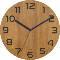 Unilux Unilux Palma, Wall, Quartz clock, Round, Bamboo, Wood, Retro