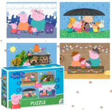 Dodo PUZZLE 4w1 ŚWINKA PEPPA CZTERY UKŁADANKI W JEDNYM OPAKOWANIU DLA DZIECI