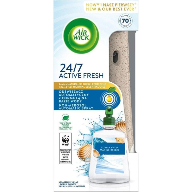 Air Wick Air Wick Active Fresh odświeżacz automatyczny z formułą na bazie wody i wkład Morska Bryza 228ml